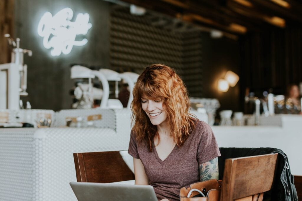 woman with laptop