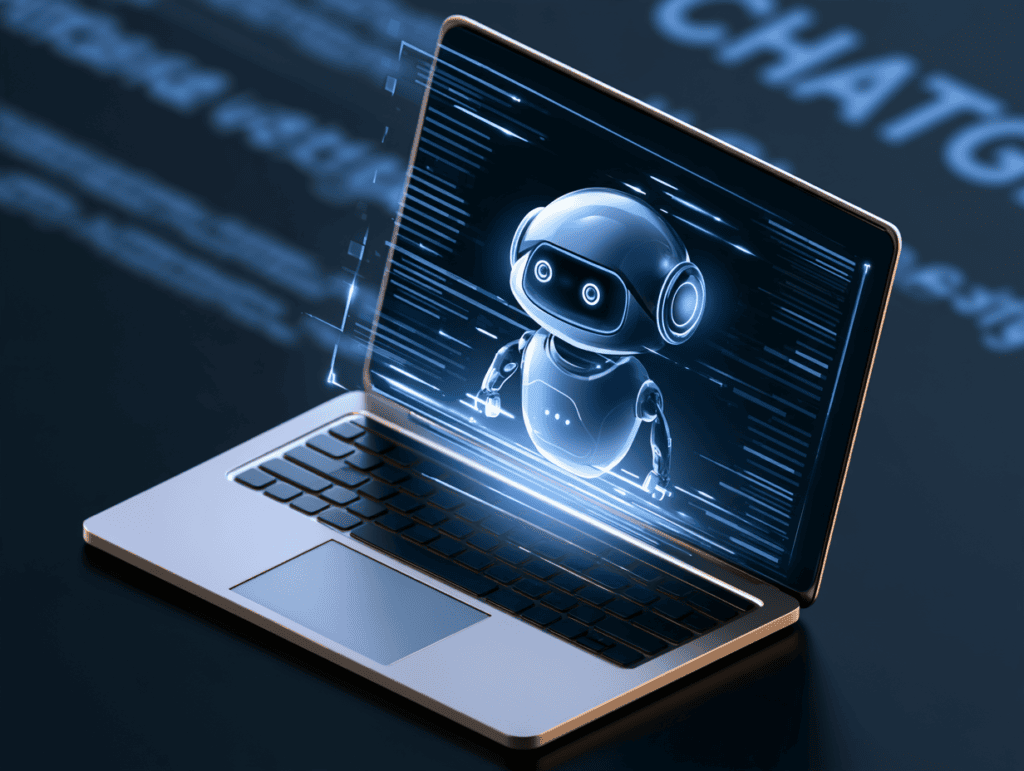 midjourney image of robot on laptop robot laptop